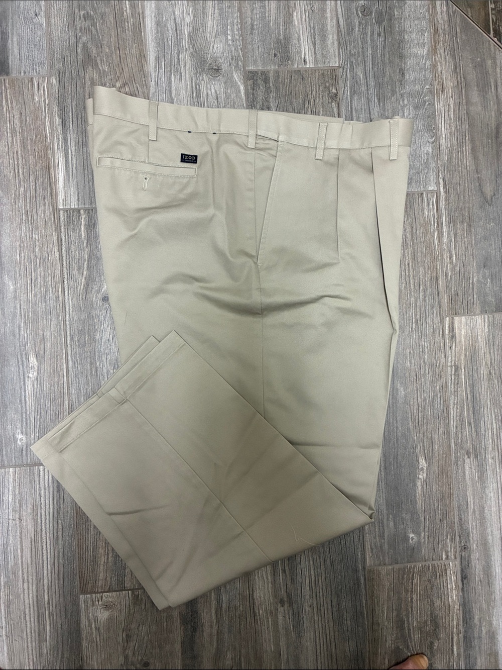 Izod Men’s Dress Pants in Light Khaki